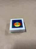 Colored Marble Base Square Paperweight — Made In Italy