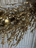 Gold Sequin Grapevine Spray Wreath with Ornaments