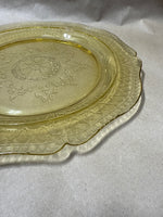 (B) Round Amber Depression Federal Glass Serving Plates