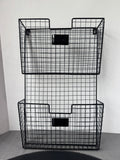 Black Metal Wire 2-Tier Hanging Organizer