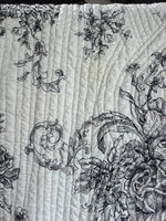 Black & White Floral Toile Reversible Quilt