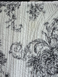Black & White Floral Toile Reversible Quilt