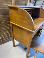 Vintage Wooden Child’s Roll Top Desk with Chair