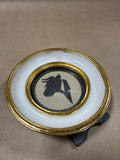 Silhouette Of Dapper Bull In Small Round Frame // 4 Available // PRICED INDIVIDUALLY