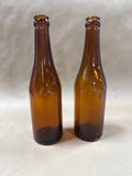 Pair Of Brown Glass Bottles