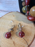 Layered Beaded Necklace & Earrings Set