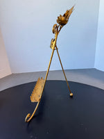 Italian Gilt Floral Tole Metal Scroll Easel
