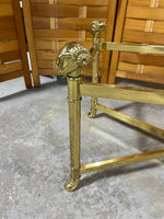 Oval Glass/Brass Ram Coffee Table