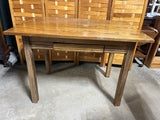 Oak Library Table with Drawer