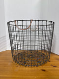 Round Wire Metal Basket With Copper Handles