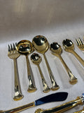 Gold Tone Supreme By Towel Flatware Set - 45 Pieces