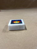 Colored Marble Base Square Paperweight — Made In Italy