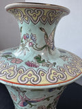 Pale Blue Chinese Butterfly Floral Vase