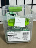 12 pc Green/Silver Glass Ornaments, Lot N