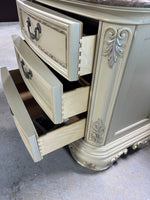 Thomasville French Provincial Marble Top Three Drawer end Table/Night Stand***HEAVY ITEM***