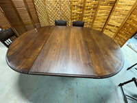 1880's German/French Huntsman's Hand Carved Oak Dining Table with Leaf, and (6) Henry II Revival Chairs ***HEAVY ITEM***READ DESCRIPTION CAREFULLY***