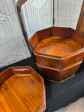 Chinese Vintage Octagonal 3-Tiered Lacquered Stacking Wedding Basket (2 AVAILABLE—PRICED INDIVIDUALLY AT $75 EACH)
