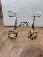 Sterling Earrings with Glass Brown Swirl Beads (TWO AVAILABLE PRICED INDIVIDUALLY $12 EA)