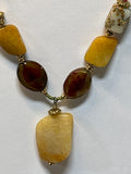 Polished Stone/Silver Tone Necklace