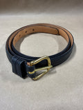 (A) Black Leather Coach Belt With Brass Buckle 6600