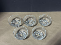 Small Clear Glass Bowls, set of 5