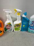 Cleaning Lot B. Most bottles at least half full