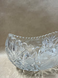 Oval Shaped Cut Glass Bowl