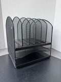 Mind Space Black Metal Mesh Desk Organizer