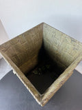 Green Embossed Leaf Metal Clawfoot Planter