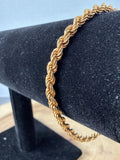 18K Gold Rope Chain Bracelet (3.7g)