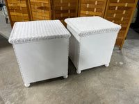 White Wicker Night Stands, (2)