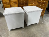 White Wicker Night Stands, (2)