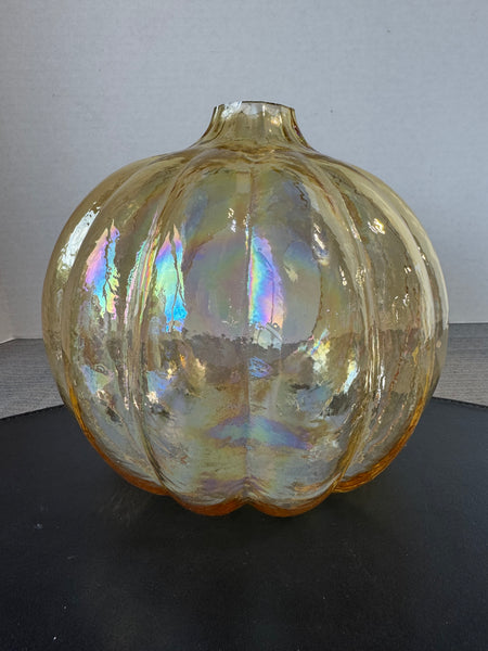 Illuminations Amber Luster Glass Pumpkin Luminary (2 AVAILABLE—PRICED INDIVIDUALLY AT $15 EACH)