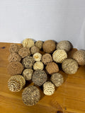 Small Straw And Twine Orbs Lot - 23 Orbs