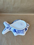 Ceramic Blue And White Fish Dish