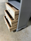 Gray Painted Nightstand with 3 Drawers