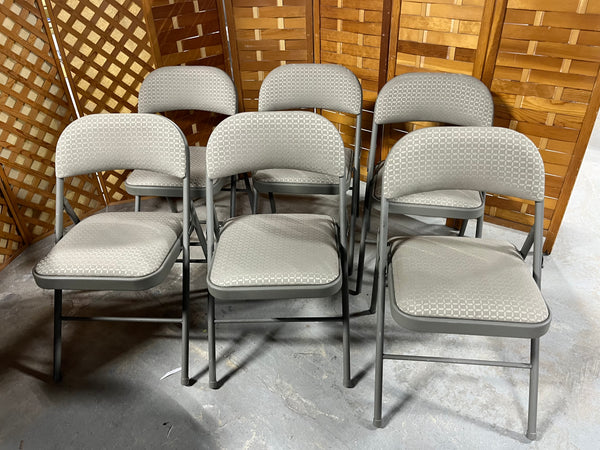 Cosco Set of 6 Folding Chairs, taupe color fabric