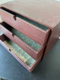 Brown Painted Wooden 3-Drawer Storage Unit