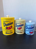 Vintage Crystal Domino Nesting Tin Canisters - Set Of 3