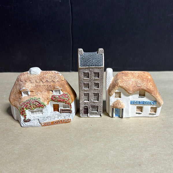 Lot Of 3 Miniature Village Houses By Philip Laureston (B)