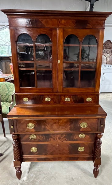 Antique Two Piece Butler's Desk/Drop Front Secretary***HEAVY ITEM***