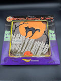 Glow In The Dark Vintage Halloween Black Cat Garden Stepping Stone Or Wall Hanging