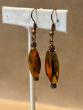 Metallic Brown Beaded Earrings