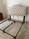 Upholstered Queen Headboard with Metal Frame