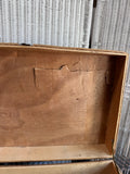 Woven Rattan Vintage Trunk with Embossed Metal Accents