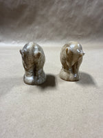Pair Of Marble Bear Cub Figurines