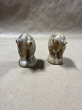 Pair Of Marble Bear Cub Figurines