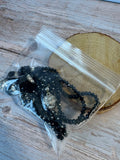 Black Beaded Magnetic Necklace & Bracelet Set
