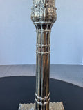 Pair of Vintage Neoclassical Column Silver Plate Candlesticks