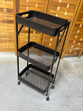 Folding Metal 3 Tier Cart on Casters